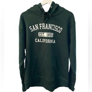 Large Forest Green Feeling Hood San Francisco California Hoodie